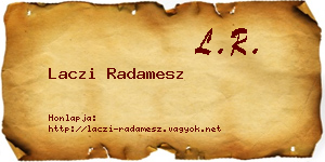 Laczi Radamesz névjegykártya